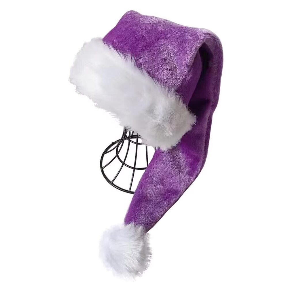 6964 Purple Deluxe Adults Santa Hat for Colorful And Funny Christmas Theme